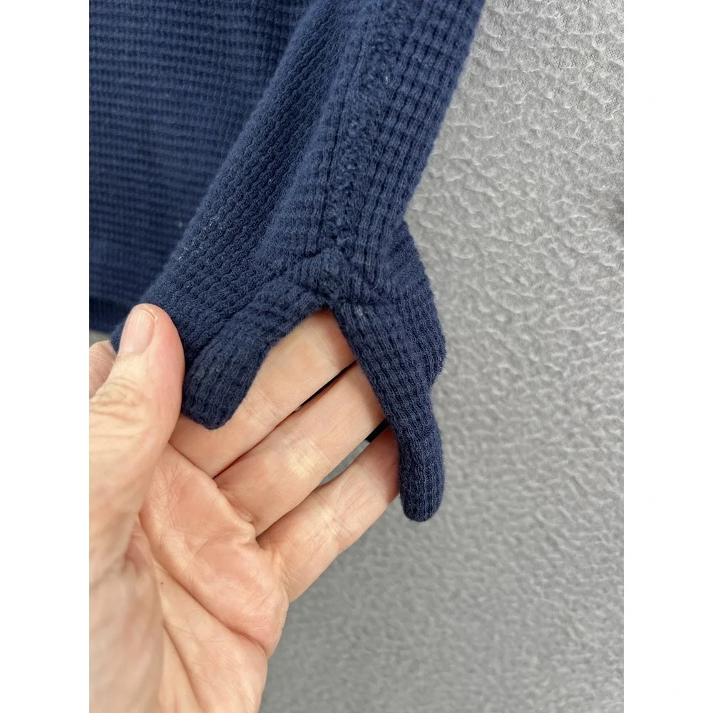 J. Crew Pullover Mens M Navy Blue Waffle Knit 1/4 Zip Sweater 100% Cotton